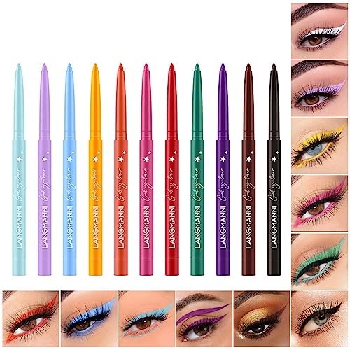 Eyeliner Colorati, MKNZOME 12 Colori Eyeliner