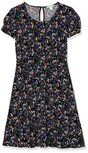 Image of Amazon Essentials Women's Gathered Short Sleeve Crew Neck A-line Dress (Available in Plus Size)