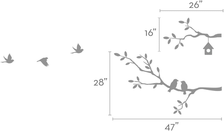 Birds and Branches Wall Decal - Medium - Black - by Simple Shapes ®