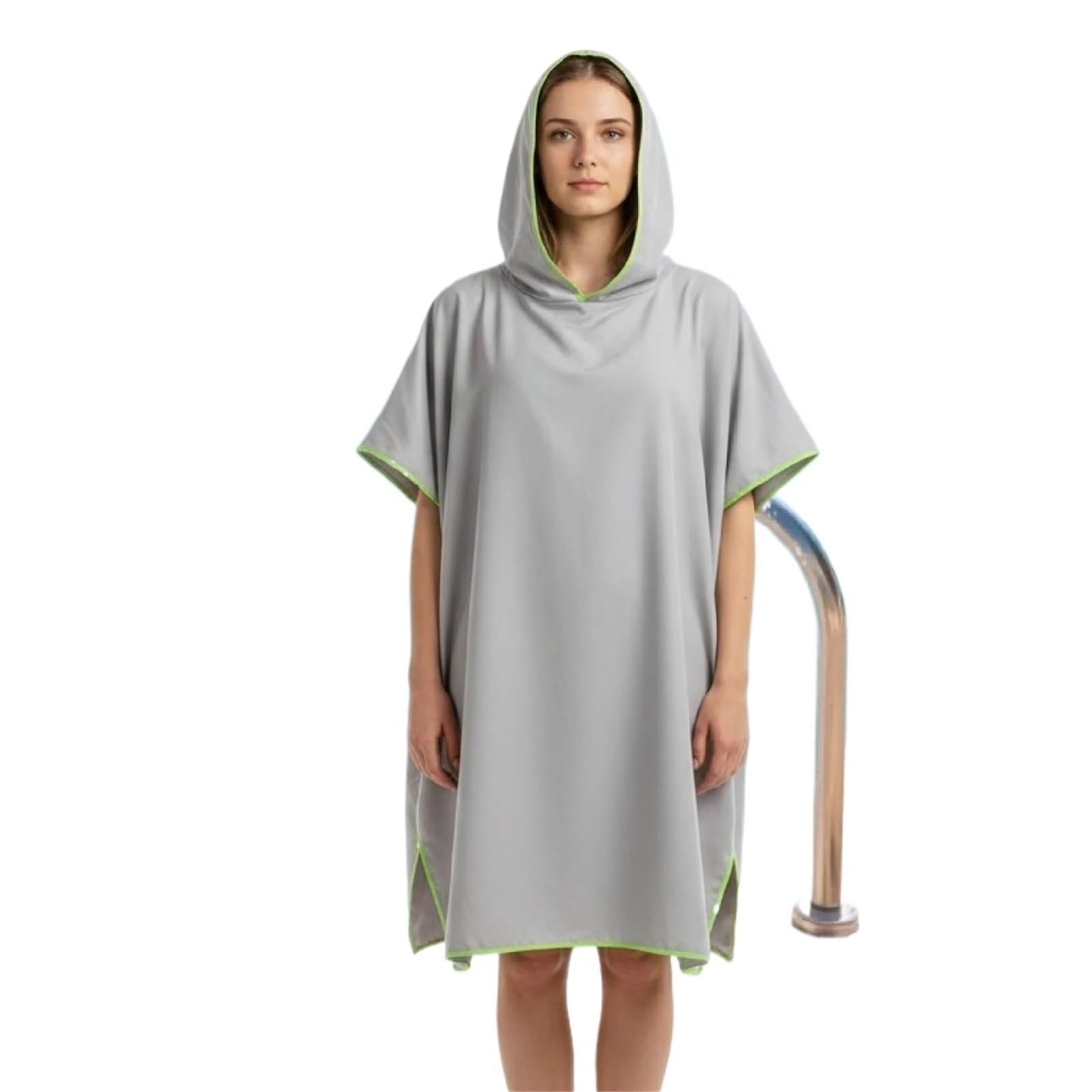 ATEUXOL Quick-drying Surf Poncho Quick-Dry Hooded Beach Towel Changing Cape High Absorbency Swim Surf Robe For Easy Carry And Quick Drying(Grey)