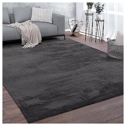 Alfombra, Suave Alfombra De Pelo Corto para Salón, Suave, Lavable, Gris Oscura, tamaño:160x220 cm