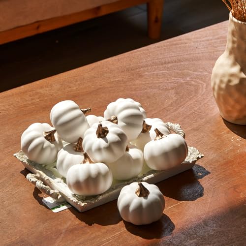 Osfvn Pumpkin Decor White Set of 12 Harvest Thanksgiving Fall Decoration - image 6