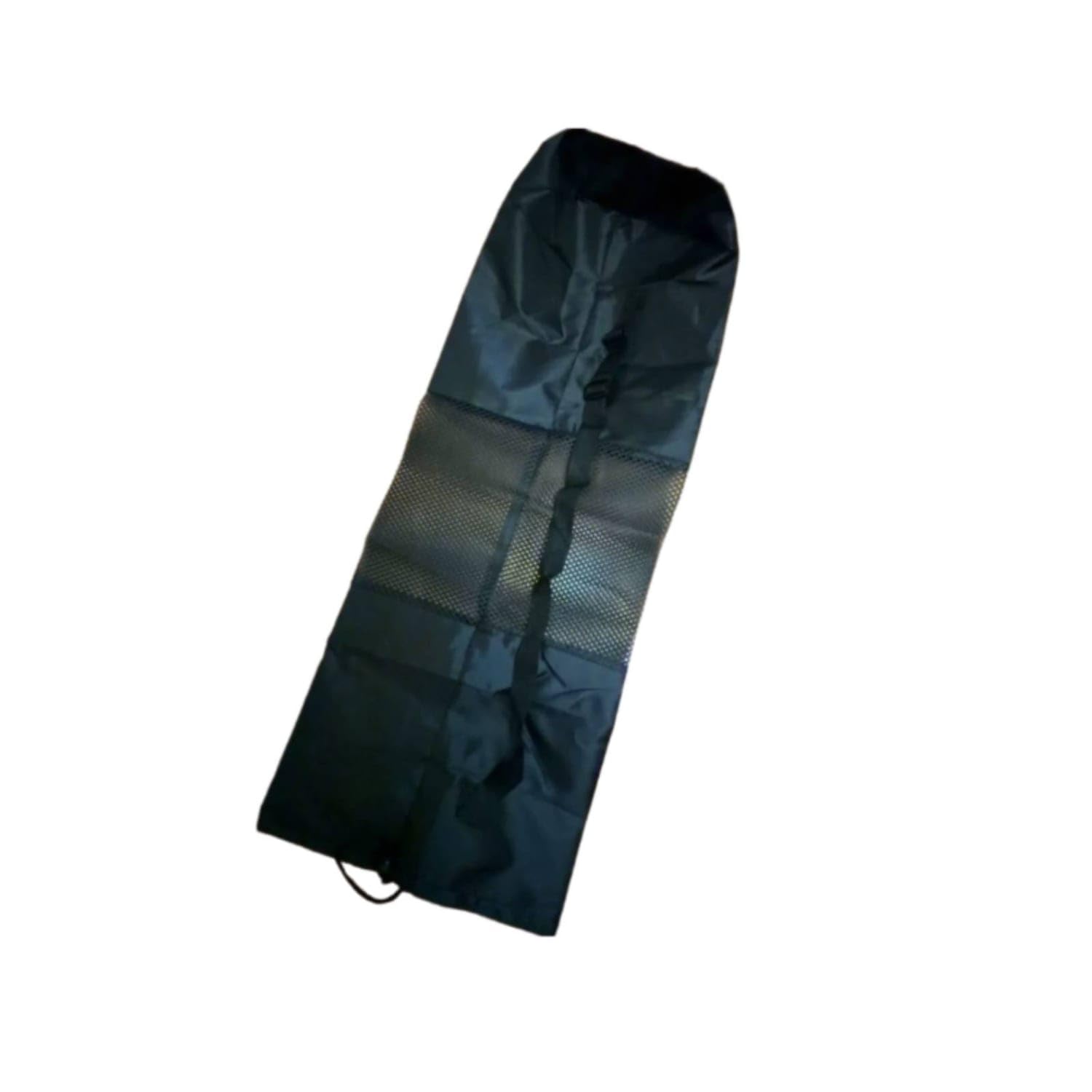 Mesh Panel Cylindrical Fitness Mat Carrier Drawstring Opening Fitness Mat Bag Woven Textile Sports Storage Single Shoulder Strap, 185-68-5mm-image-5