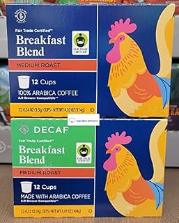 Barissimo Coffee Breakfast Blend & DECAF Breakfast Blend Medium Roast 12 Cups 3.81oz 108g (Two Boxes)