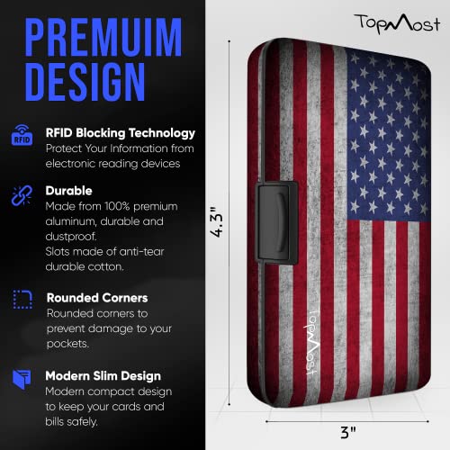 TopMost Aluminum Wallet for Men & Women - 6 Cotton Slots, 12 Cards/Bills, RFID Protection