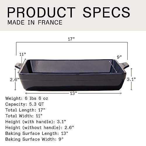 Made In Cookware - Rectangular Baking Dish - Slate Blue - Hand Crafted Ceramic - Professional Bakeware - Made In France #TOP4