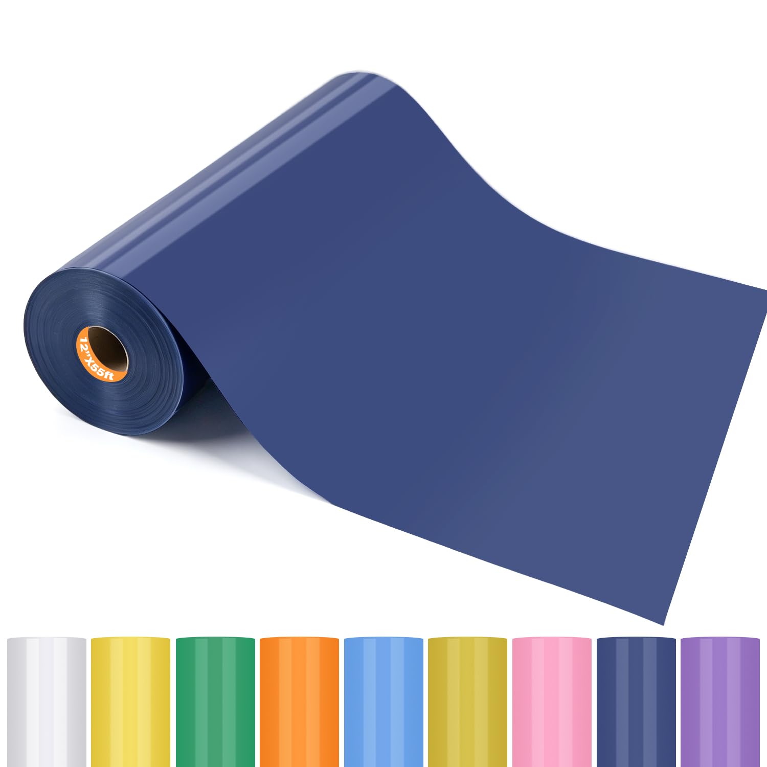 guangyintong Heat Transfer Vinyl 12" x 55ft Navy Blue Iron on Vinyl