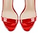 onlymakerheels Platform Stiletto High Heels for Women, Round Open Toe Ankle Strap Sexy Heeled Sandals for Wedding Party Dress Red Size8