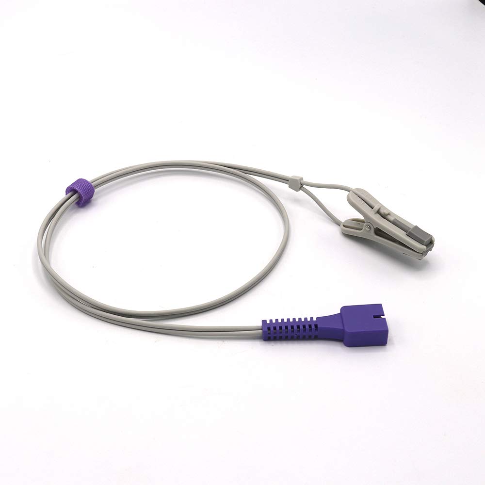 Le connecteur de sonde du clip Spo2 d'oreille adulte 3,2 pieds 9 bornes est compatible avec Nellcor FDA/CE approuvé