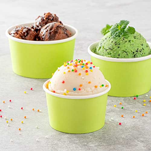 Image of Restaurantware Coppetta 3 Ounce Paper Cups, 50 Durable To Go Cups - Lids Sold Separately, Disposable, Green Paper Dessert Cups, Freezable, For Cafes And Restaurants (Pack of 2)