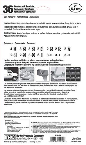 Hy-Ko Packaged Numbers & Letters, DIY Address Number Stickers for Deliveries and Navigation, Self-Adhesive House Decals for Siding, Door, Mailboxes