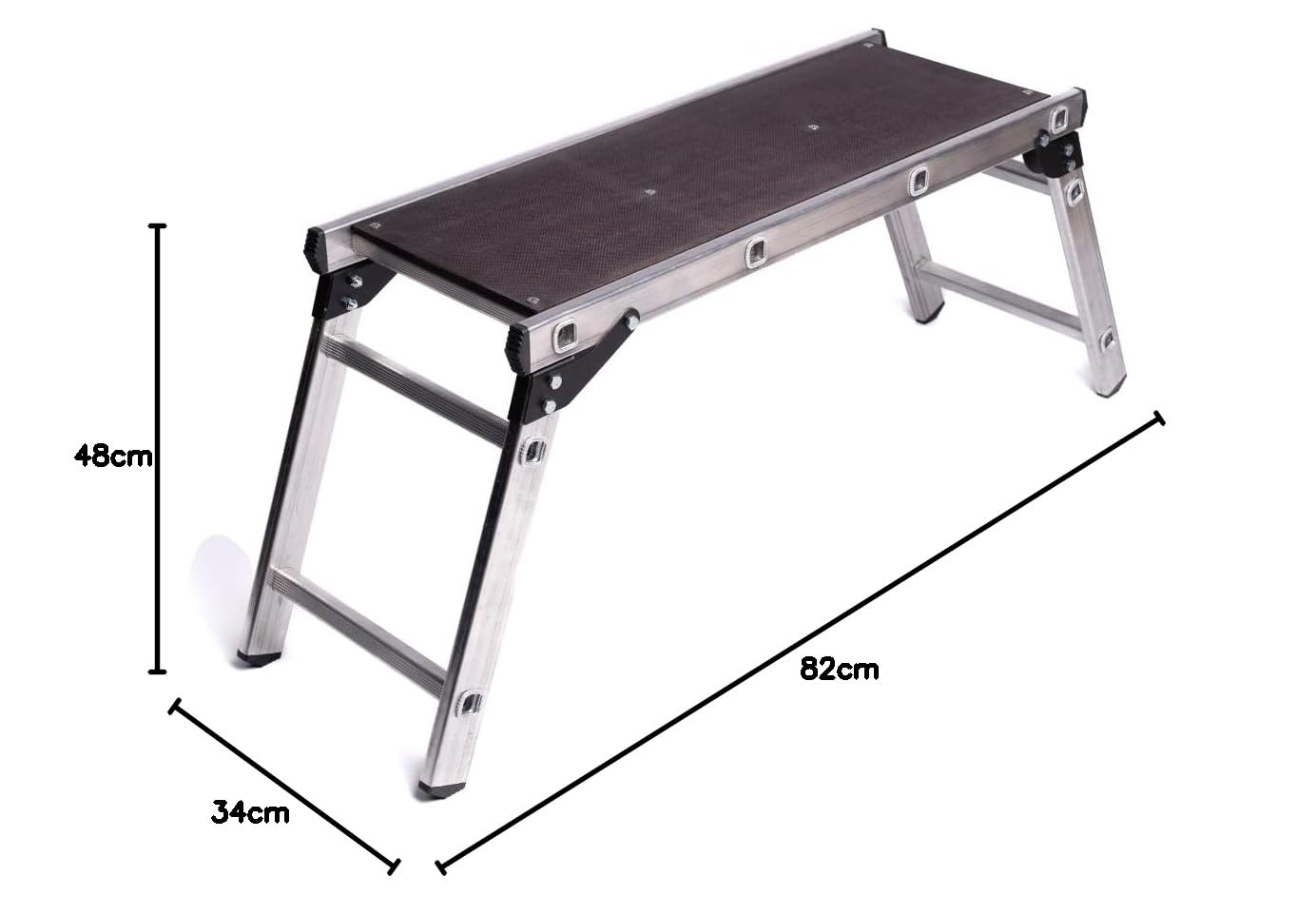 Plataforma de trabajo de aluminio, hasta 150 kg, banco de trabajo plegable, de aluminio