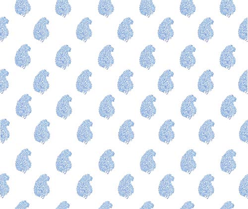 Image of LINENWALAS Cotton Curtains Set of 2, Canvas Door Curtains for Home Decor, Hangs Elegantly with Back Loops (4.5ft x 8 ft, Blue Paisley)