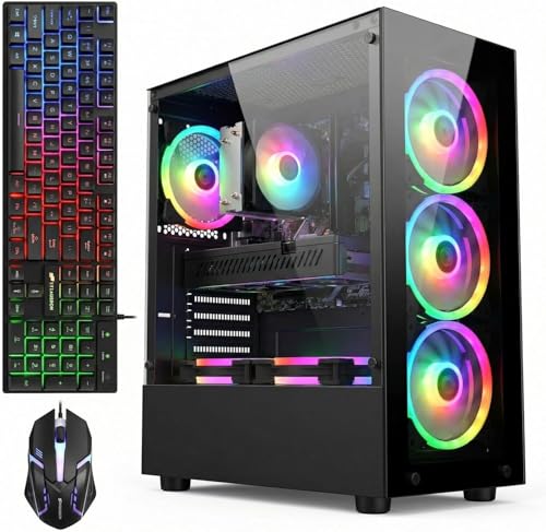 Image of STGAubron Gaming PC Desktop, Intel Core i7 up to 3.9GHz, GeForce GTX 1660 Super 6G, 32GB RAM, 1TB SSD, WiFi 6, BT 5.0, RGB Fan x 6, Windows 11 Home