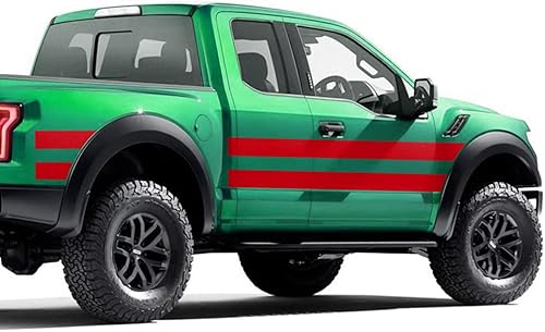 Miniatura 4 de Calcomanías gráficas de vinilo para Ford F150, diseño de rayas deportivas, para Ford F150 (rojo reflectante)