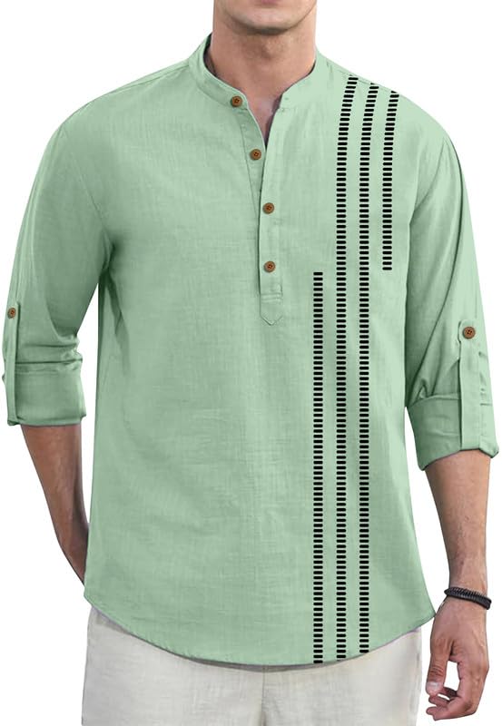 clothing veda Men’s Stylish Cotton Blend Short Kurta || Elegant Minimal Pattern Detailing || Comfortable Regular Fit || Classic Mandarin Collar || Smart Casual Kurta Shirt for Men-picture-16