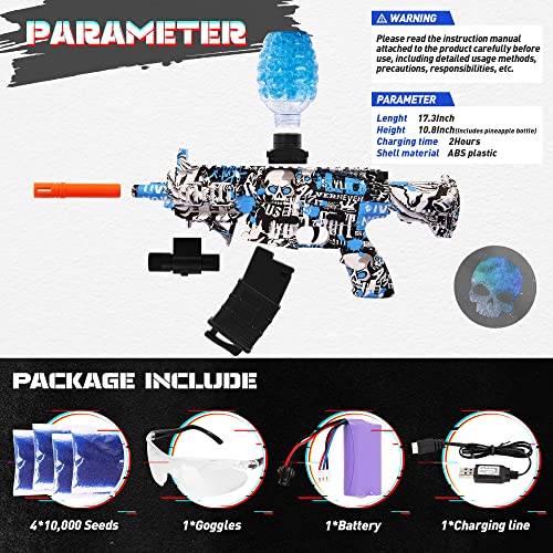 Electric Gel Ball Blaster Toy, Manual & Automatic Splatter Blaster For Orbeez, With 40000+ Water Beads And Goggles, Outdoor Games Toys For Activities Team Game, Ages 12+, Blue #TOP5