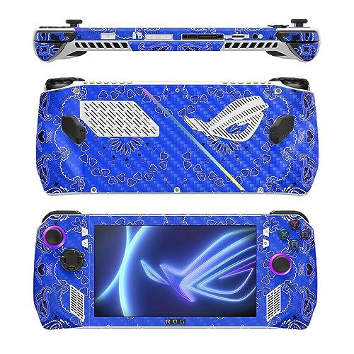 Image of MightySkins Carbon Fiber Skin Compatible with Asus ROG Ally - Blue Bandana | Protective, Durable Textured Carbon Fiber Finish | Easy to Apply
