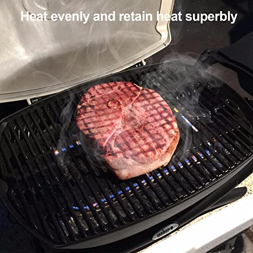 Image of 7583 Full Cooking Grid Grates for Weber Q200, Q220, Q2000, Q2400 Q2000N Q2200N Q2600N+ Q2800N+ Gas Grills, 396000 396001 566001 566002 566014, BBQ Accessories for Char Q, Cast Iron