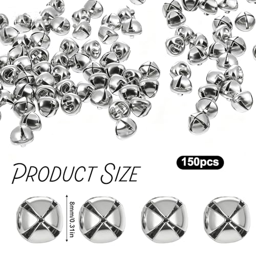 150 Stück Mini Glöckchen zum Basteln Kleine Glöckchen mit öse Bastelglocken,Schellen Glöckche aus Metall Jingle Bells Metallglöckchen für Geschenkverpackun DIY Schmuckherstellung Haustier Glocken