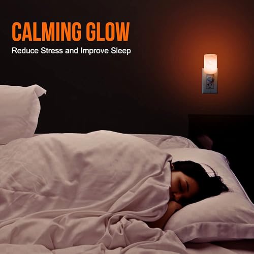 Miniatura 2 de AULTRA Lámpara de sal de noche con luces de cristal natural del Himalaya, enchufe con certificación UL para iluminar dormitorios o baños (paquete de