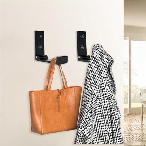 Image of Aynoo Folding Coat Hook, 2PCS Folding Wall Hooks,Metal Heavy Duty Metal Coat Towel Hooks, 2 Pack