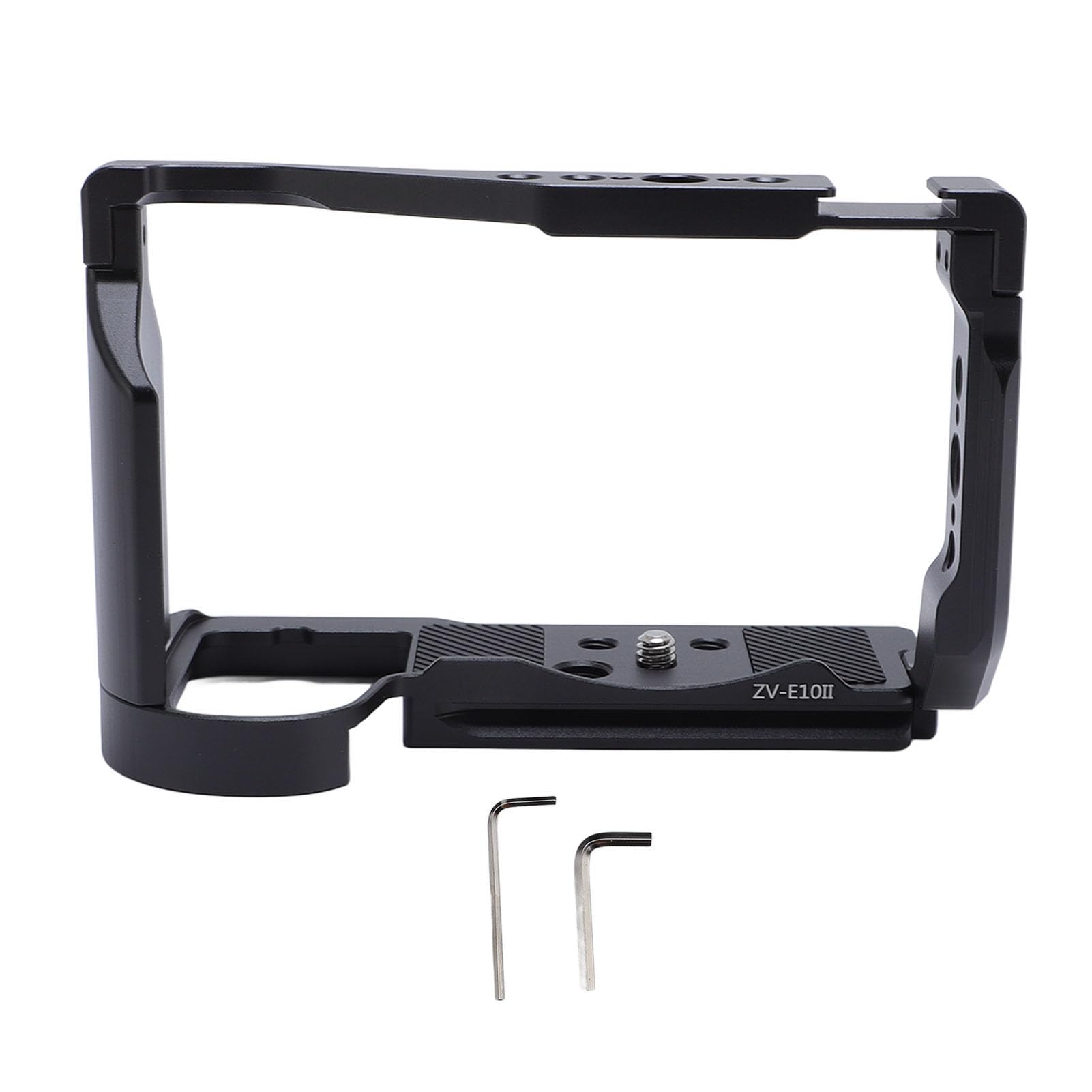XUMIUZIY Gabbia in Lega di Alluminio per Fotocamera ZV E10II, Compatibile | Gabbia per videocamera con piastra QR tipo Arca, fori per viti da 1/4\" e 3/8\", per stabilizzatore RS2 RS3 RS4
