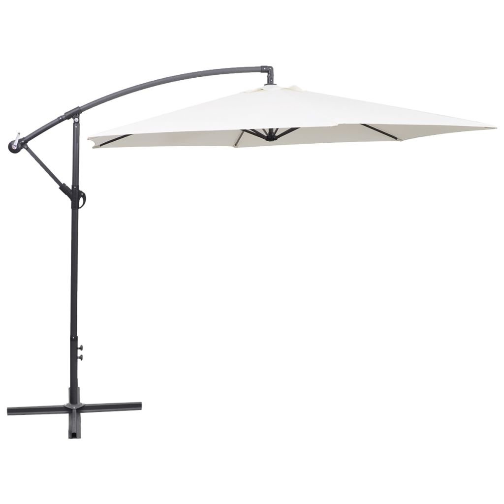 Homgoday Parasol przeciwsłoneczny, 3 m piaskowo-biały, parasol przeciwsłoneczny, parasol przeciwsłoneczny, parasol ogrodowy, parasole zewnętrzne, parasol plażowy, wiatroszczelny parasol tarasowy