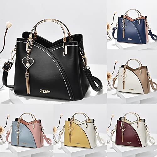 Spring And Summer Trendy Bags Ladies Handbags Shoulder Messenger Bags Large Capacity Handbag Small (Blue, One Size)4