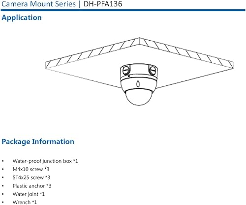 Miniatura 5 de PFA136 Caja de conexiones para cámara Dahua IP Dome y Eyeball Camera, Whtie, paquete de 1
