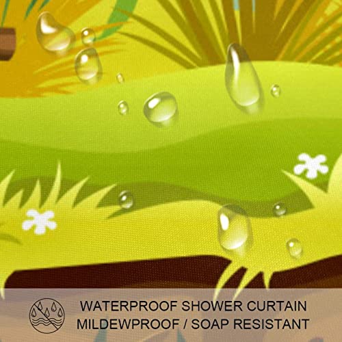 Rideau de douche forêt de bambou contre les fuites d'eau : imperméable 183x183 - 4