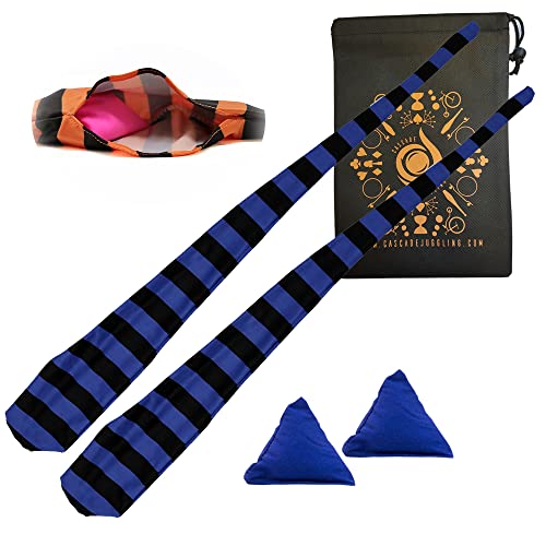 Cascade Poi Socks and Weights - Stretchy Trainer Practice Sock Poi Set - Ideal For All Levels (Blue and Black)
