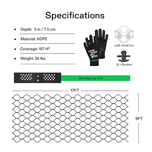 Image of VIVOSUN 3'' Depth Ground Grid, 9x17 ft, High-Density HDPE Geo Cell