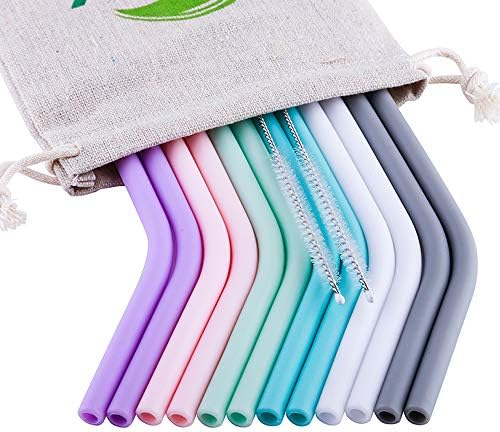 View of Amazon.com: 8 Pack - Reusable Regular Size Silicone Drinking Straws ...