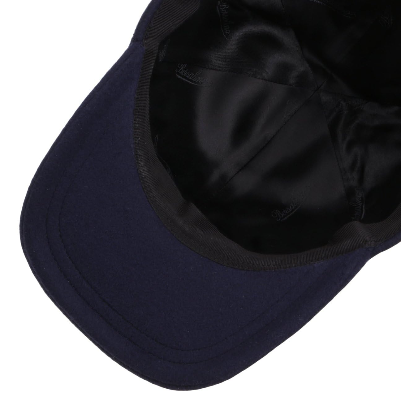 Borsalino Hiker czapka z merynosów dla kobiet/mężczyzn - Made in Italy wełniana czapka baseballowa z podszewką, daszek, zapięcie na rzep jesień-zima jesień zima