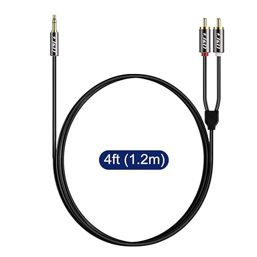 Vista 15 de J&D Cable de audio RCA, macho de 0.138 in a 2 RCA Phono Macho, adaptador de audio estéreo macho Cable auxiliar de cobre chapado en oro resistente