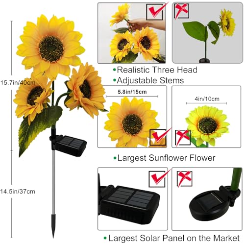 3-Pack-Sunflower-Solar-Lights-Outdoor-Decor-with-3-LED-Sunflower-Yellow-Flower-Lights-Decorative-Waterproof-for-Patio-Lawn-Garden-Yard-Pathway-Decoration 3 Pack Sunflower Solar Lights Outdoor Decor with 3 LED Sunflower Yellow Flower Lights Decorative Waterproof for Patio Lawn Garden Yard Pathway Decoration