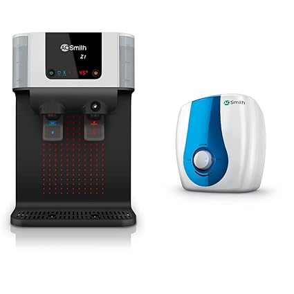 AO Smith Z1 UV 10 L Wall Mountable, Table UV Black Water Purifier, Suitable for Less Than 200 TDS and SDS-Green Series-015 Storage 15 L Vertical Water Heater (Geyser) White