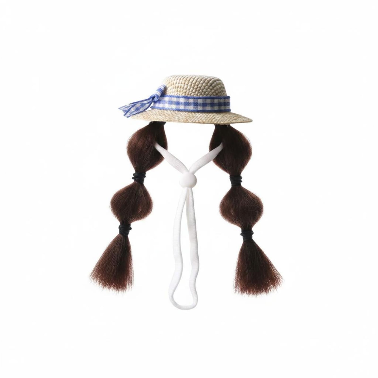 chin strap small pet hat decorative plaid ribbon straw hat bead accent pet costume lightweight for birds, b21405 lantern bra c