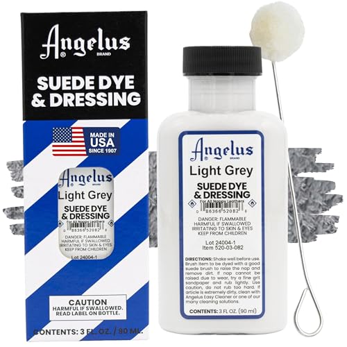 Angelus Suede Dye - Light Grey - 3 oz Premium Liquid Dye for Suede, Nubuck, and Nappy Leather