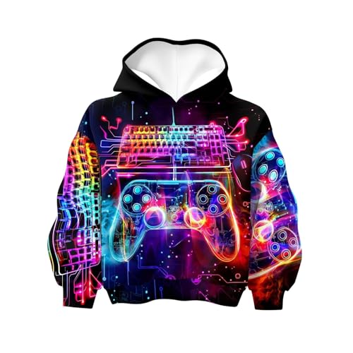 Image of Boys Pullover Hooded Sweatshirt Fleece Jacket for Kids Youth, Soft Cozy Athletic Outdoor Play, Warm Casual Top with Front Pocket, Machine Washable, Sizes 3-8 Years (Other, 10-12 Years)