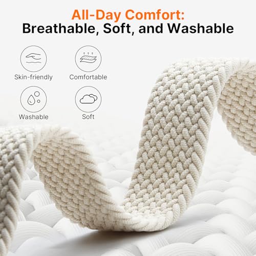 Image of Fullmosa 2 Packs Magnetic Braided Watch Bands - 18mm 20mm 22mm Quick Release Replacement Wristband, Stretchy Nylon Solo Loop Compatible with Traditional and Smartwatches for Men Women