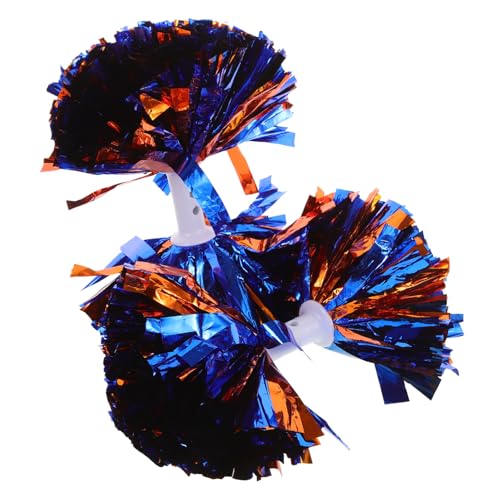 BRIGHTFUFU 2Pcs Metallic Cheering Pom Poms for Cheerleading Durable Reusable Spirit Poms for Sports Events Dance Competitions and School Activities