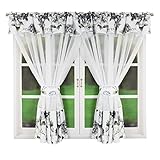 FLYING CURTAINS Einzigartige Deko Gardinen für Wohnzimmer Schlafzimmer | Fenster-Gardine mit Kräuselband für Zimmer | Dekoration für Zimmer | Scheibengardinen | Modern Home Room Decor L454 Grau 160 cm