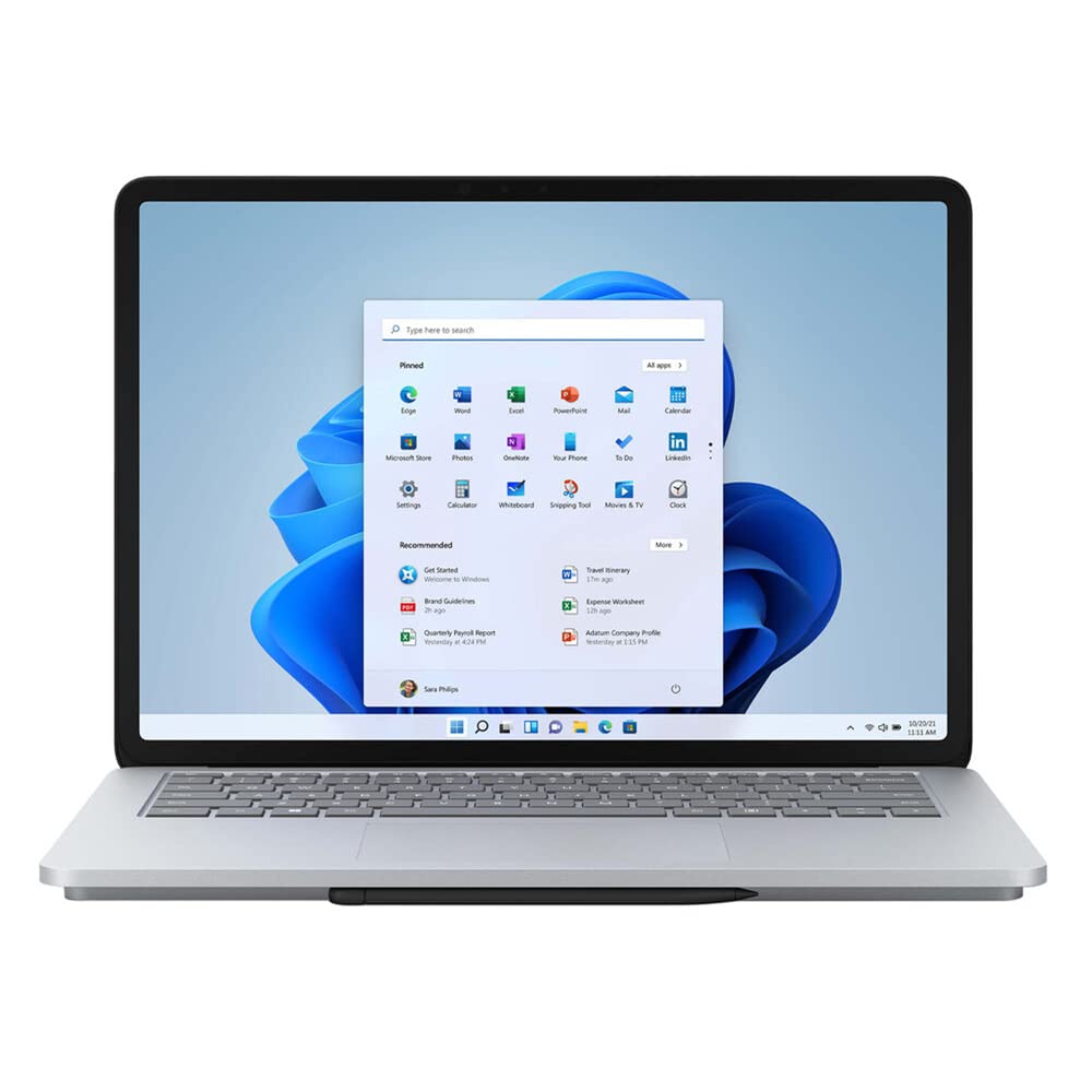 Microsoft Surface Laptop Studio, 14,4" Écran tactile, Intel 11th Gen Core i7 (Up to 4,8GHz), NVIDA GeForce RTX 3050Ti, 16Go DDR4 RAM, 1TB SSD, Win11h, Platinum, with MTC Stylus Pen