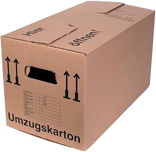 smiley pack 25 x Umzugskarton 600 x 328 x 340 mm Umzugskartons bis 40 kg Zweiwellig stabil Profi groß stark Umzugskiste Karton 2-wellig günstig XXL Archivkarton Stapelbar Sets von 5 bis 240 Stück