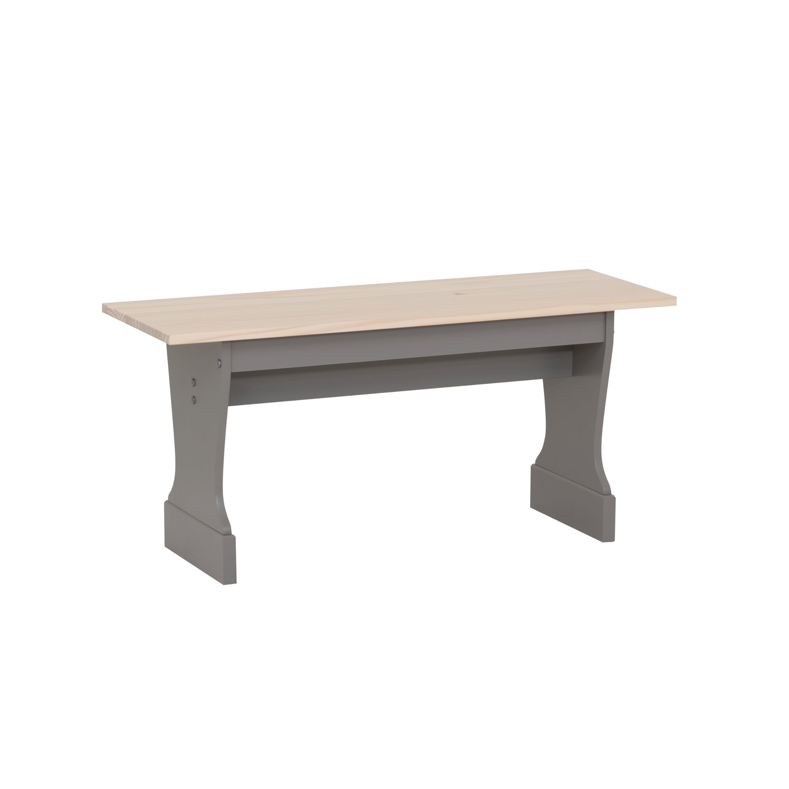 Linon Harris Grey and Maple Solid Pine Backless Dining Bench