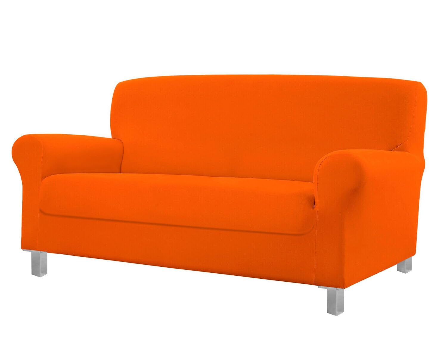 emmevi Stain Resistant Stretch Sofa Cover for Armchair Sofa Mod. Modern 3 Seater Sofa Cover, Orange