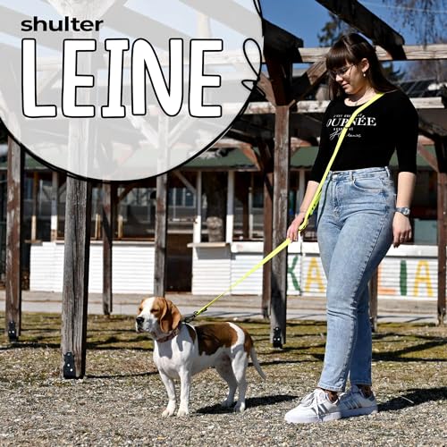 FIRSTPAW Hundeleine - Wasserdicht Trainingsleine für Hunde - 2m Doppelleine - Gelbe Hundeleine für Klein, Mittelgroße und Große Hunde - Multifunktionelle und Verstellbare Leine Hund
