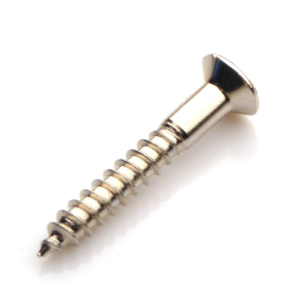 50x Guitar bridge or tremolo fixing screws countersunk head in chrome 3.5mm x 25mm (bulk buy)